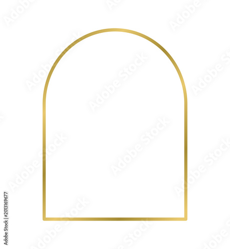 Cuadro en lienzo Golden arch frame. Elegant rounded border shape.