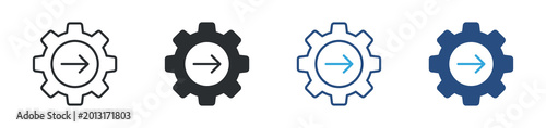 Foto Settings process icon set
