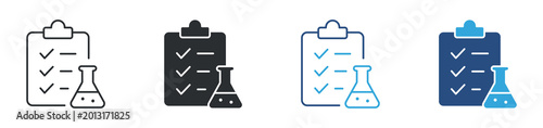 Photos Laboratory checklist icon set