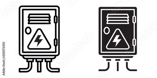 Foto Electricity box icon design illustration drawings