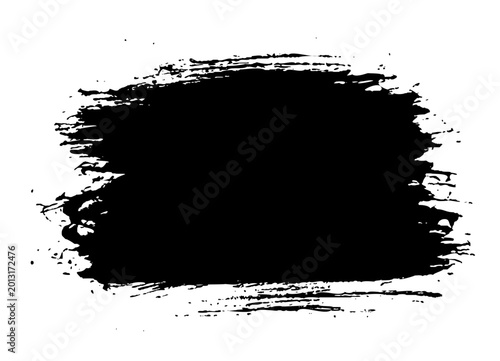 Dramatic black ink splash against white canvas