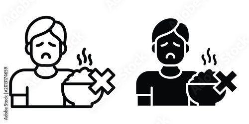 Fotografie Lack of appsetite icon design illustration drawings