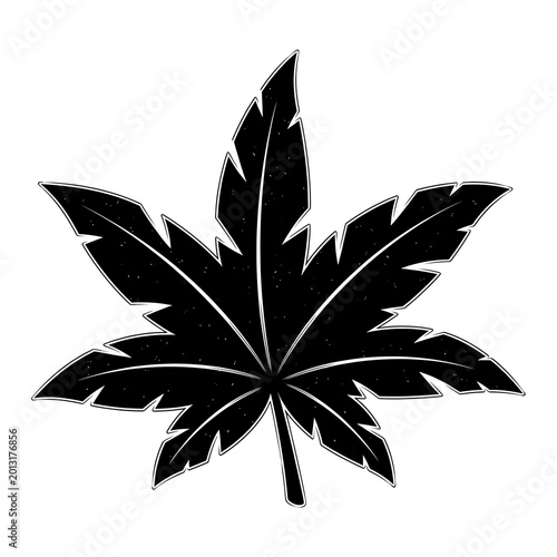 black silhouette of a leaf