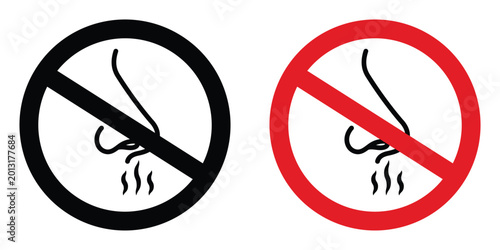 Φωτογραφία No smell sign design illustration drawings