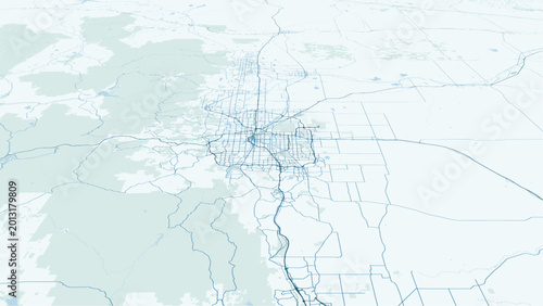 Fotografie Modern minimalist vector map of Denver, Colorado, USA