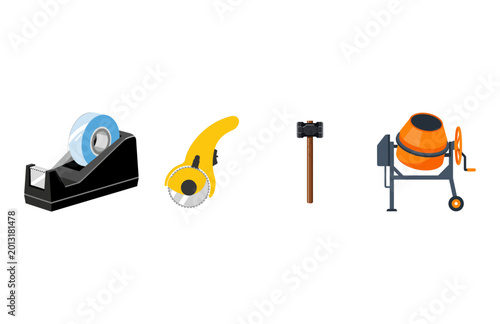 Принти на полотні Diverse collection of essential equipment and versatile implements for various p