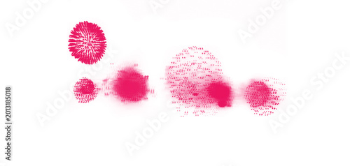 Tableau sur toile Viral infection cells, microbiology concept with pink bacteria and viruses, scie