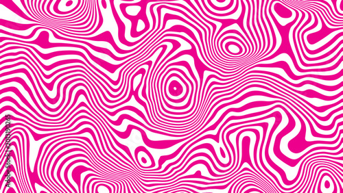 Vibrant pink wavy lines pattern on white background