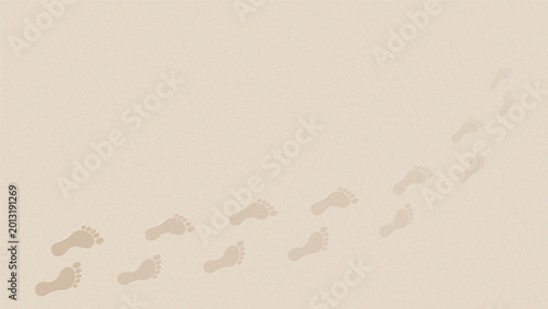 Slika na platnu Minimalist sandy beach background with footprints path and soft granular texture