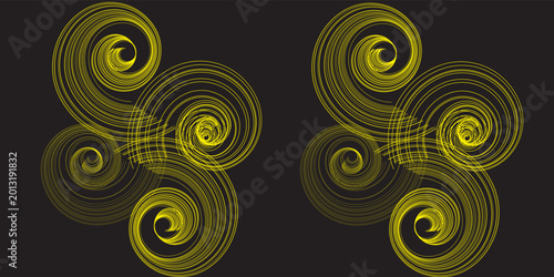 Bild auf Leinwand spiral yellow glow in the dark baground abstrak , abstrak elegant clotes mocap b