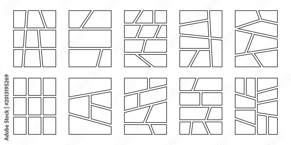 Obraz premium Comic strip frames and empty layouts vector illustration isolated on transparent background, storytelling design