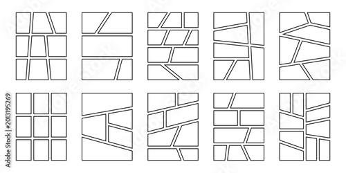 Obraz na plátně Comic strip frames and empty layouts vector illustration isolated on transparent