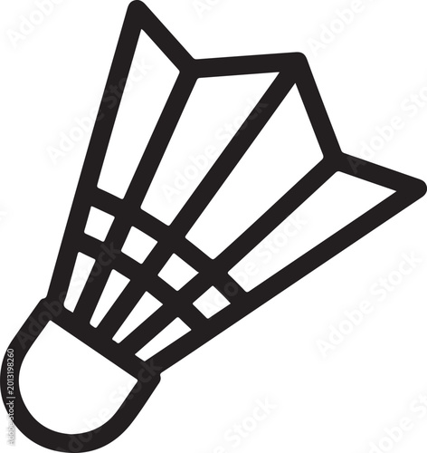 Simple Badminton Shuttlecock Line Icon Vector Illustration
