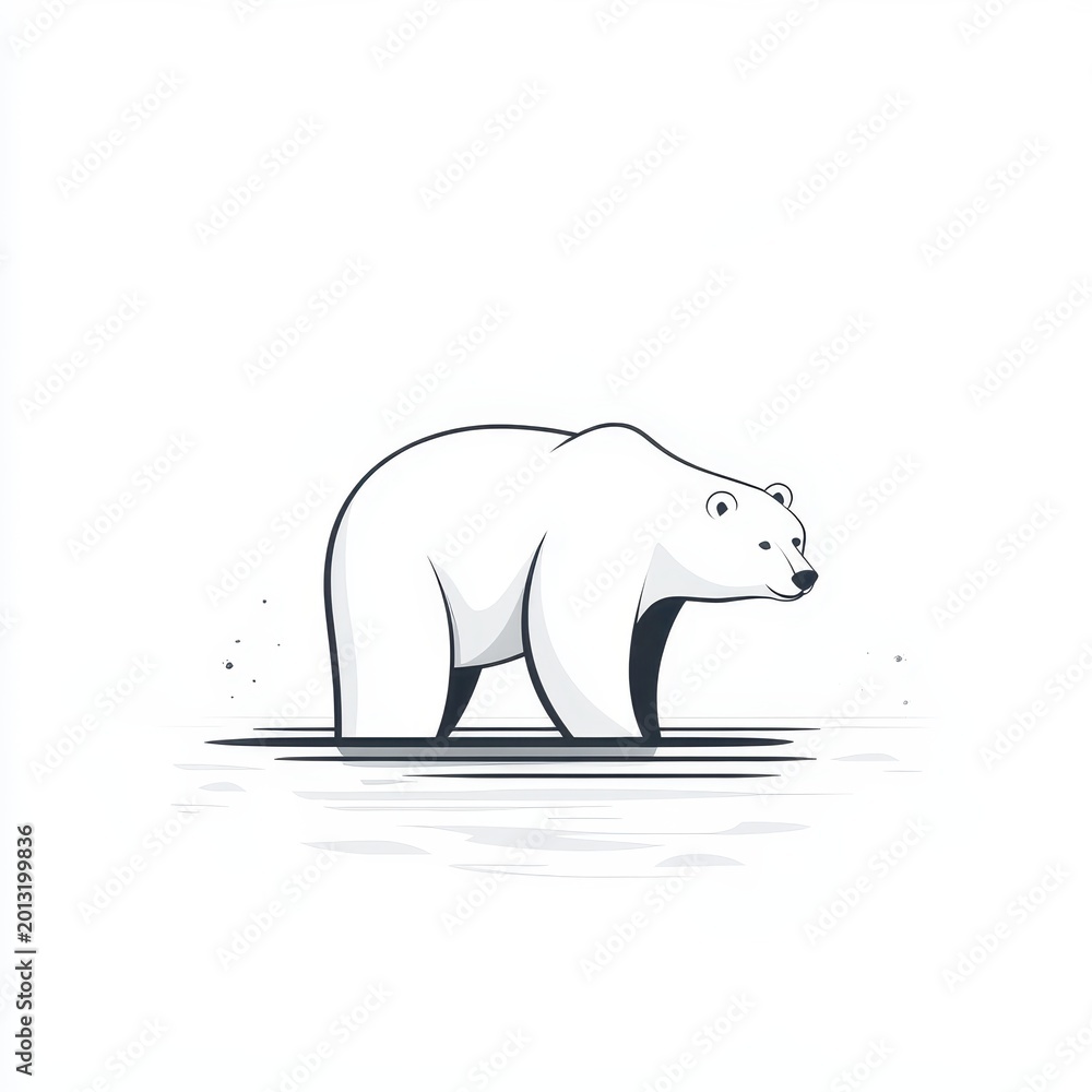 Fototapeta premium Polar bear walking on ice