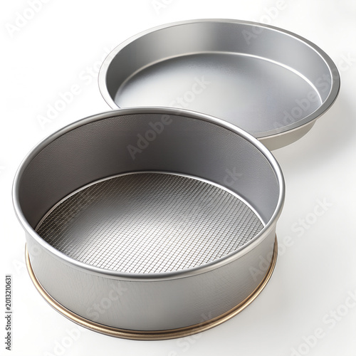 Springform cake pans, metal, baking, non-stick, kitchen essentials, cooking isolated on White Background