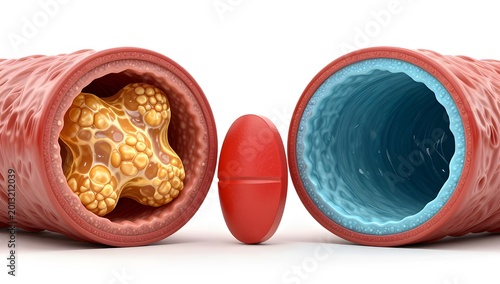 3D Hh Artery Cholesterol Concept Medical Illustration