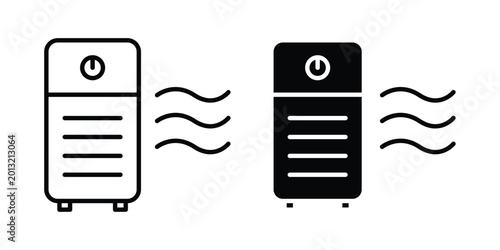 Schilderij op canvas Air purifier icon logo line black symbols collections.