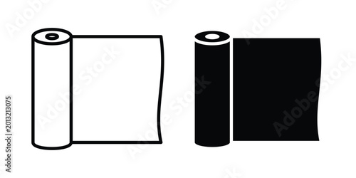 Aluminum foil icon logo line black symbols collections.