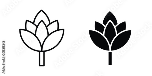 Foto Artichoke icon logo line black symbols collections.