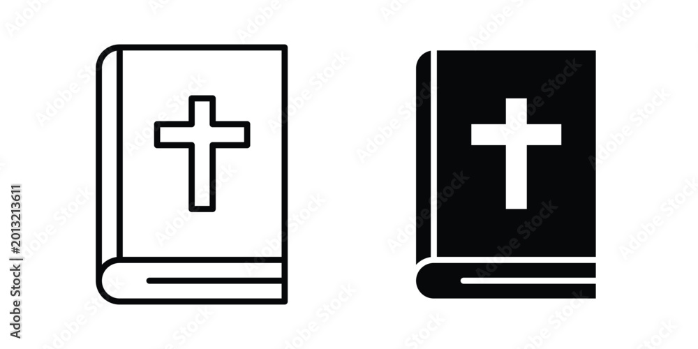 Obraz premium Bible icon logo line black symbols collections.