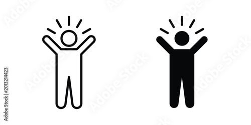 Tableau sur toile Confident icon logo line black symbols collections.