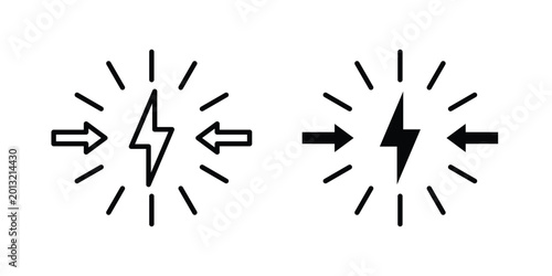 Slika na platnu Conflict icon logo line black symbols collections.