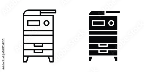 Photos Copier icon logo line black symbols collections.