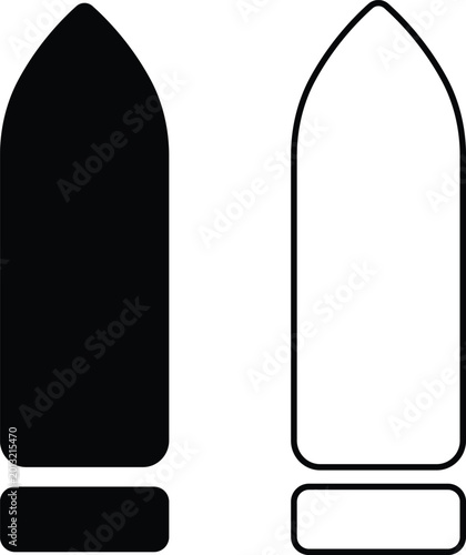 Quadro su tela Gun bullets ammunition cartridge set collection group icons, firearm ammo vector
