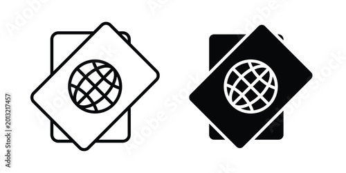Photos Immigration icon logo line black symbols collections.