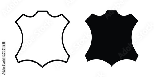 Картината върху платно Leather material icon logo line black symbols collections.