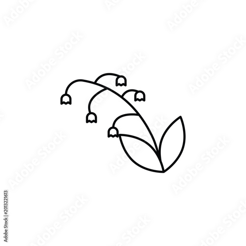 Foto May lily icon isolated on white background in stroke line style