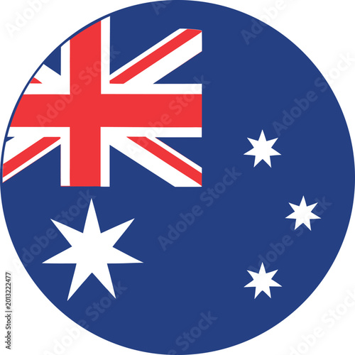 Free Download Australia Flag Round Icon Vector Illustration Isolated on White Background - GFXLoad