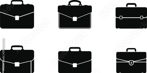 Business briefcase icons for professional use
