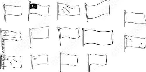 Flag Simple Waving Shape Outline