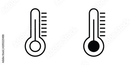 Tableau sur toile Thermometer icon logo line black symbols collections.