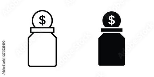 Slika na platnu tip jar icon logo line black symbols collections.