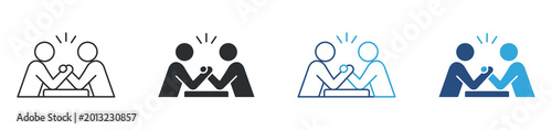 Фотография Arm wrestling competition icon set
