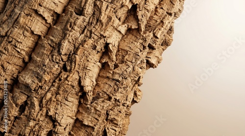 Organic Raw Cork Bark Texture Capturing Natural Detail and Roughness