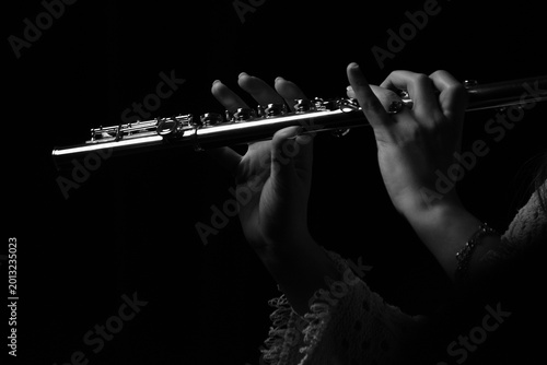 Tableau sur toile musician playing the flute