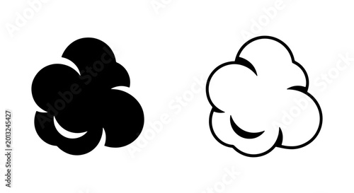 Foto Popcorn Icons, Black and White Vector Graphics, Snack Food Symbols, Movie Night