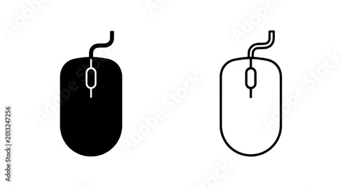 Tableau sur toile Computer Mouse Icons, Black and White Vector Graphics, Digital Input Device Symb