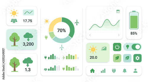 Bild auf Leinwand Clean energy mobile app dashboard