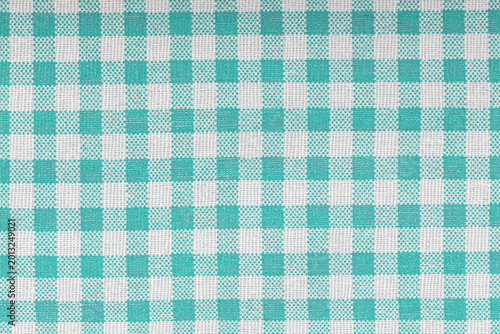 Blue and white checkered, pattern, design, cotton fabric for sewing, texture background