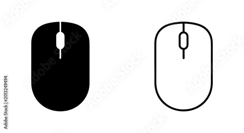 Tableau sur toile Computer Mouse Icons, Digital Input Device Vector Graphics, Black and White Clic