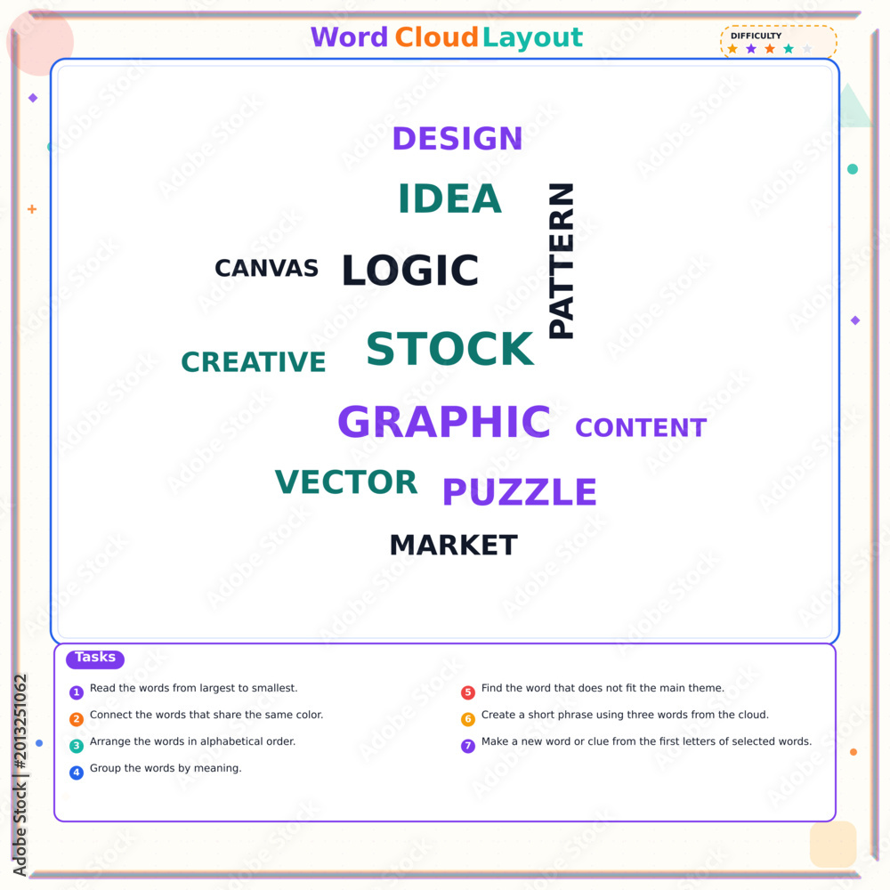 Fototapeta premium Word cloud layout showcasing graphic design concepts and terms 