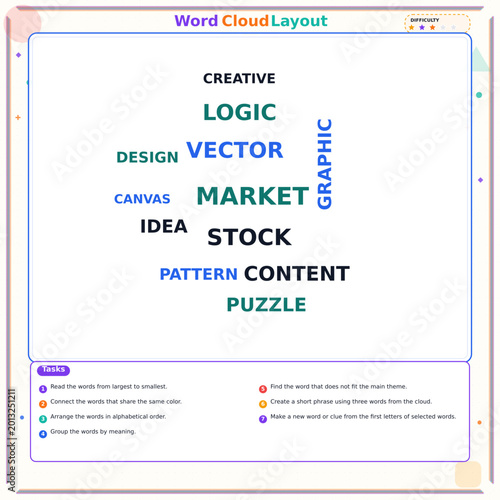 Word cloud design featuring marketing and graphic elements  