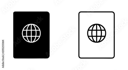 Global Travel Passport Icons, International Identification Document Vector Set
