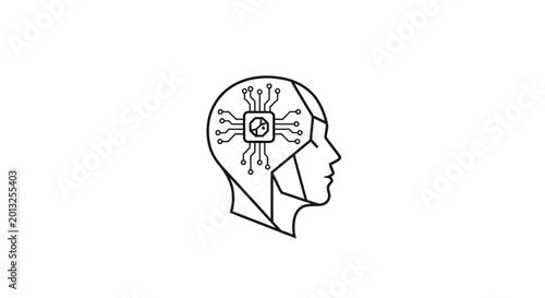Schilderij op canvas Brain with gears inside head.