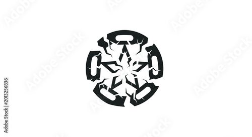 Photos Black and white snowflake design symbol.