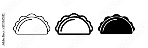 Taco Icons Set, Mexican Food Vector Graphics, Fast Food Symbols, Outline and Solid Styles